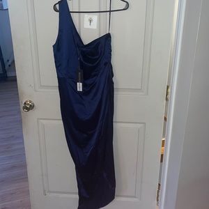 New white fox bridesmaid dress